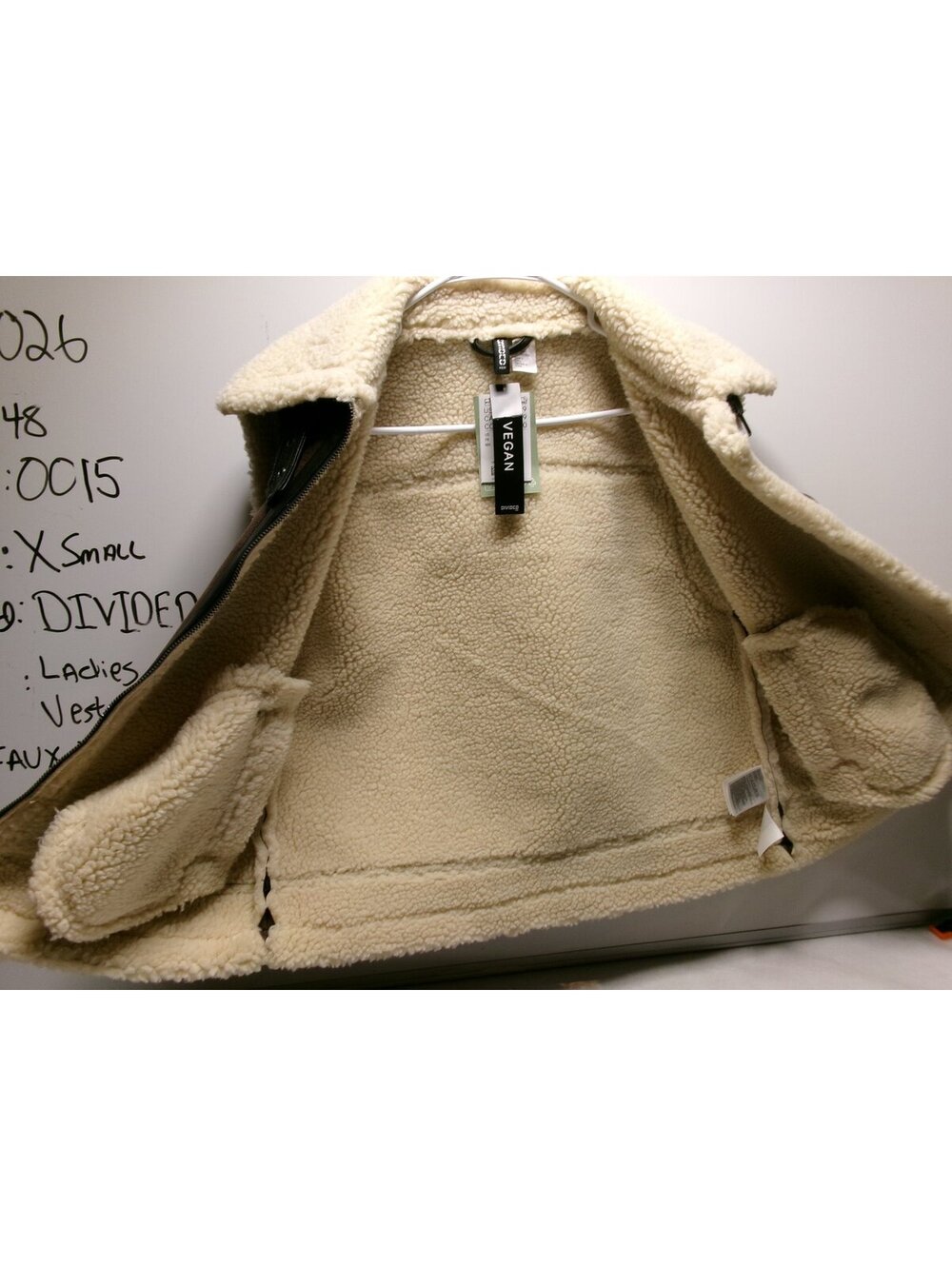 Divided Womens Faux Fur Sherpa Vest Size XS